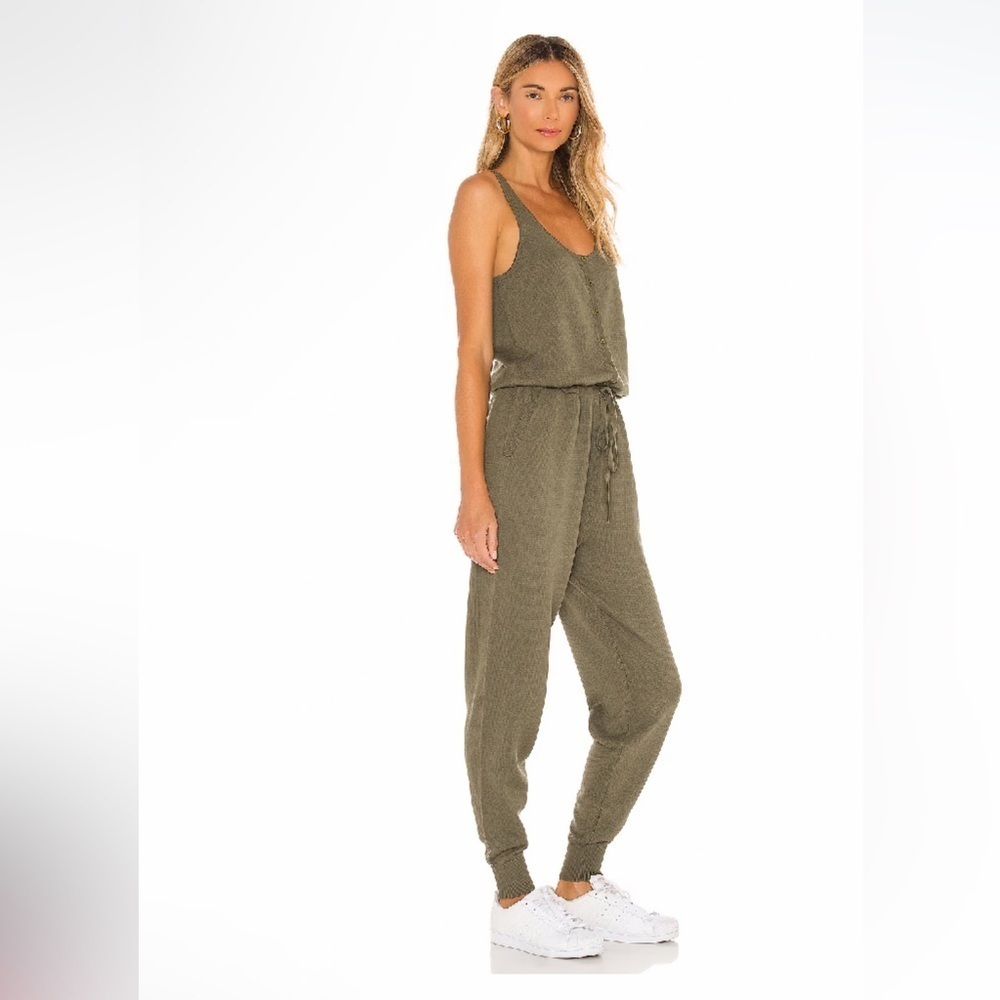 NEW REVOLVE Lovers+Friends Olive Green Knit Ida Jumpsuit Size S - Picture 2 of 14